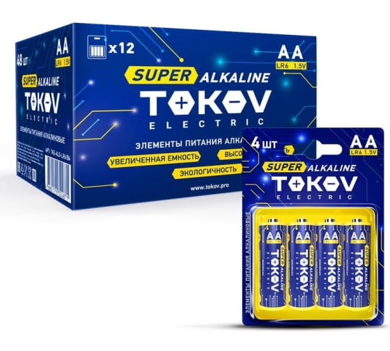 

Батарейка TOKOV ELECTRIC AA (LR6), 1.5V, 4 шт. (TKE-ALS-LR6/B4)