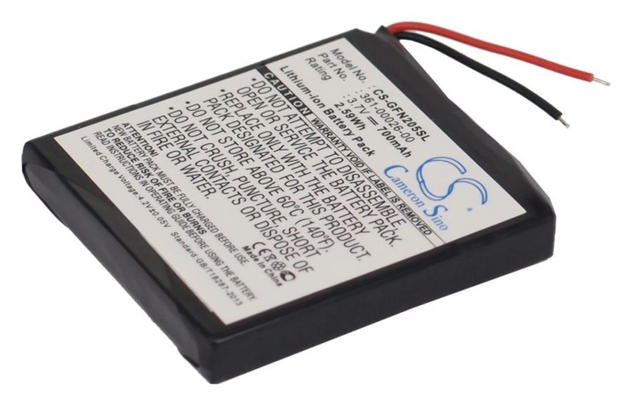 

Аккумулятор Cameron Sino CS-GFN205SL, 3.7V, 700 мА·ч, Li-Ion для смарт-часов Garmin, CS-GFN205SL