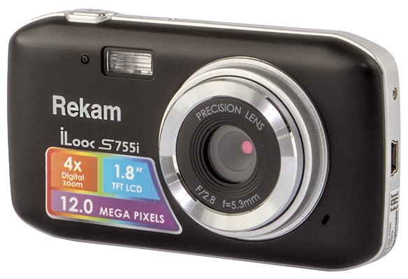 

Фотокамера Rekam iLook S755i 12Mpix, 4x Zoom, 1.8" LCD, SD, USB 2.0, Li-Ion, серый металлик, iLook S755i