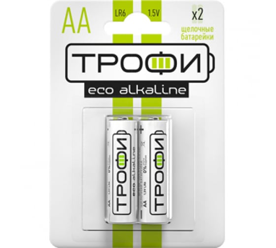 

Батарея Трофи AA/LR6-2BL Eco, AA (LR6), 1.5V, 2 шт. (Б0017045)