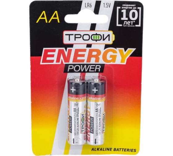 

Батарея Трофи AA/LR6-2BL, AA (LR6), 1.5V, 2 шт. (C0034926)