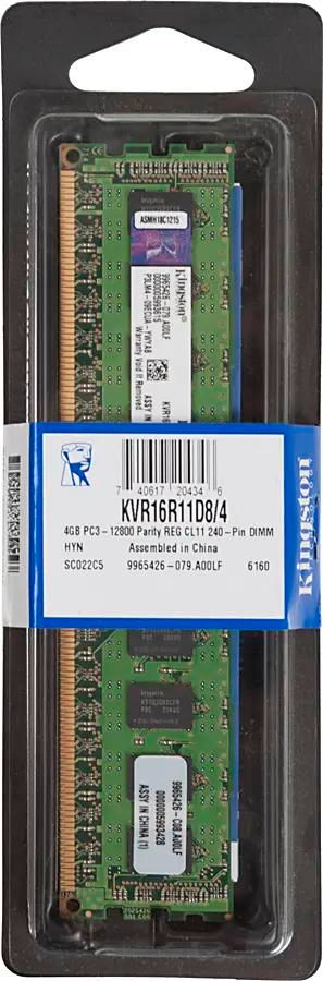 

Память DDR3 RDIMM 4Gb, 1600MHz, CL11, 1.5V, Dual Rank, ECC Reg, Kingston (KVR16R11D8/4)