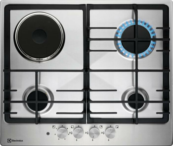 

Газовая варочная панель ELECTROLUX KGM64311X, 4 конфорки, серебристый (KGM64311X), KGM64311X