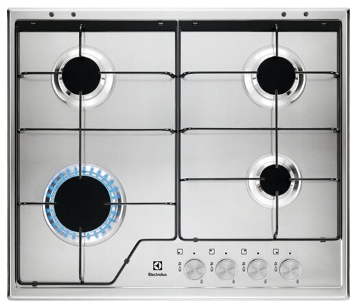 Газовая варочная панель ELECTROLUX KGS6424SX 4 конфорки, серебристый