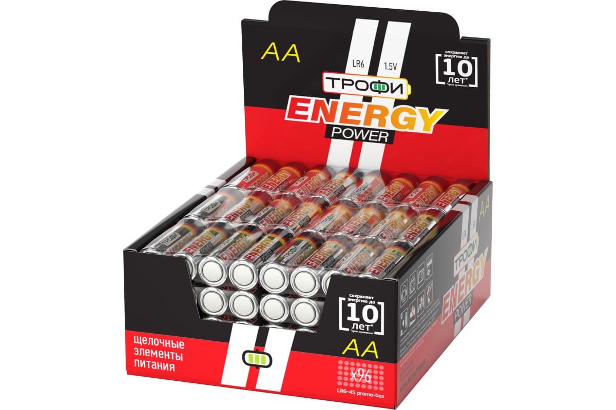 

Батарея Трофи AA/LR6-4S promo-box, AA (LR6), 1.5V, 4 шт. (Б0017350)