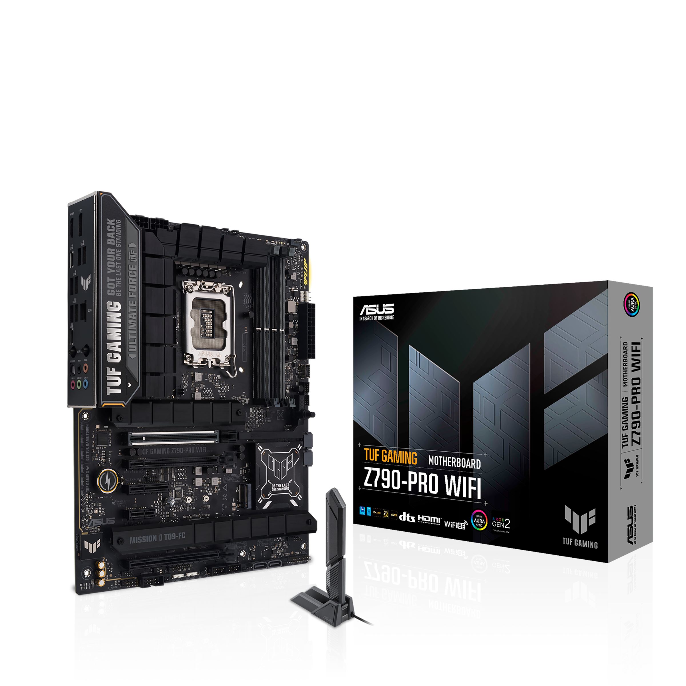 

Материнская плата ASUS TUF GAMING Z790-PRO WIFI, Socket1700, Intel Z790, 4xDDR5 DIMM, 3PCI-Ex16, 4SATA3, 7.1-ch, 2.5GLAN, 8 USB 3.2, 3 USB Type-C, HDMI, DP, ATX, Retail, TUF GAMING Z790-PRO WIFI