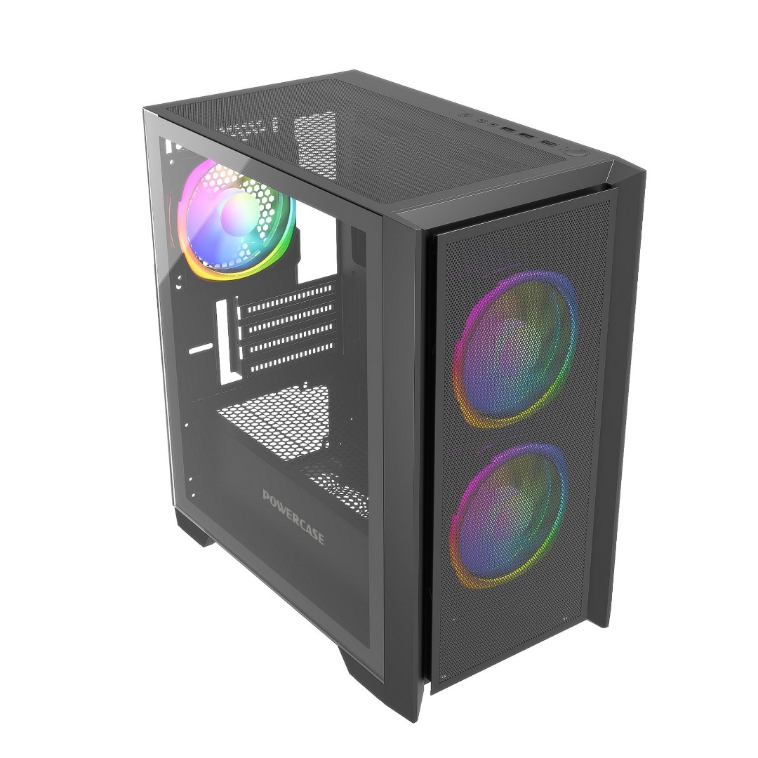 

Корпус PowerCase Alisio Micro Z3B ARGB, mATX, Mini-Tower, USB 3.0, RGB подсветка, черный, без БП (CAMZB-A3), Alisio Micro Z3B ARGB