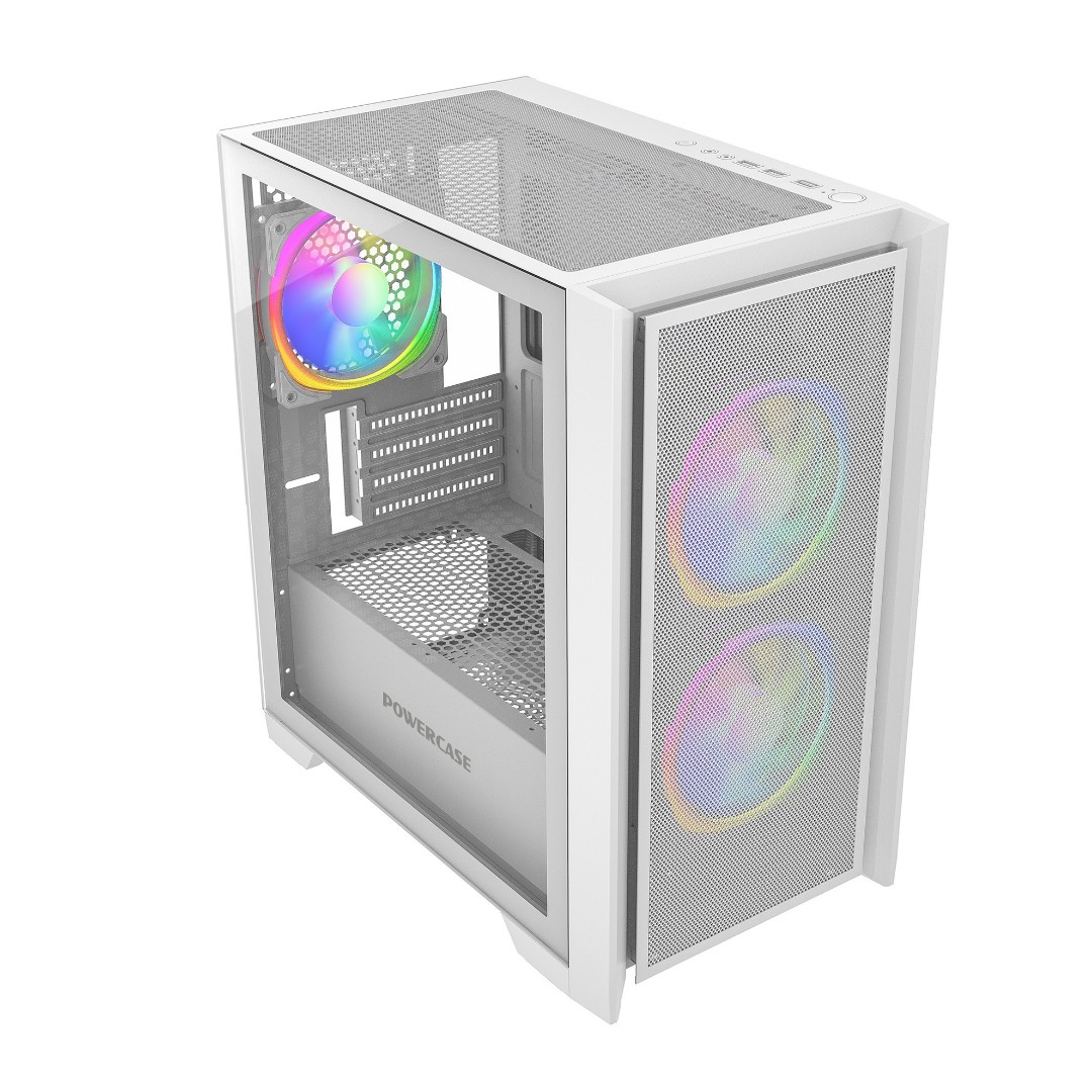 

Корпус PowerCase Alisio Micro Z3B ARGB, mATX, Mini-Tower, USB 3.0, RGB подсветка, белый, без БП (CAMZW-A3), Alisio Micro Z3B ARGB