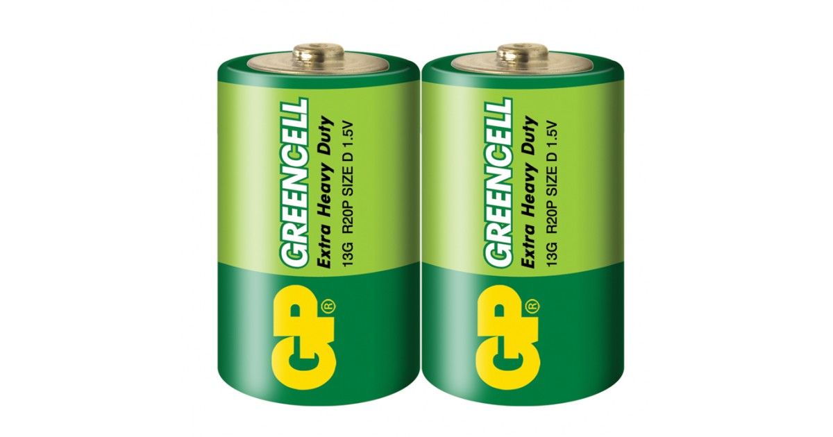 

Батарея GP Greencell, D (LR20), 1.5V, 2 шт. (4891199000072)