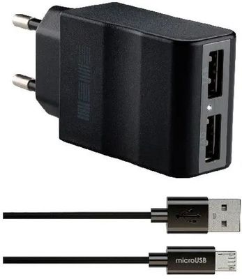 

Сетевое зарядное устройство Interstep 30708, 2xUSB, 2.1А, черный (IS-TC-MICRO2KRT-000B201), USB/microUSB, 30708