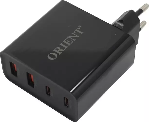 

Сетевое зарядное устройство Orient PU-A100WL 100 Вт, 2xUSB, 2xUSB type-C, Quick Charge, PD, черный, PU-A100WL