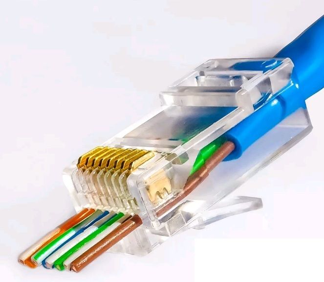 Коннектор RJ-45 8P8C категория 5e, 10 шт., EZNetko сквозной (NC-RJ-45-(8p8c) - EP-10)