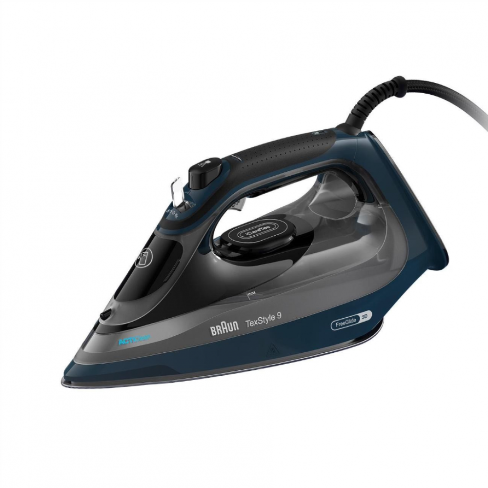 

Утюг Braun TexStyle 9 SI9682DB 3.2 кВт, длина шнура 2.5 м, синий/черный (SI9682DB), SI9682DB