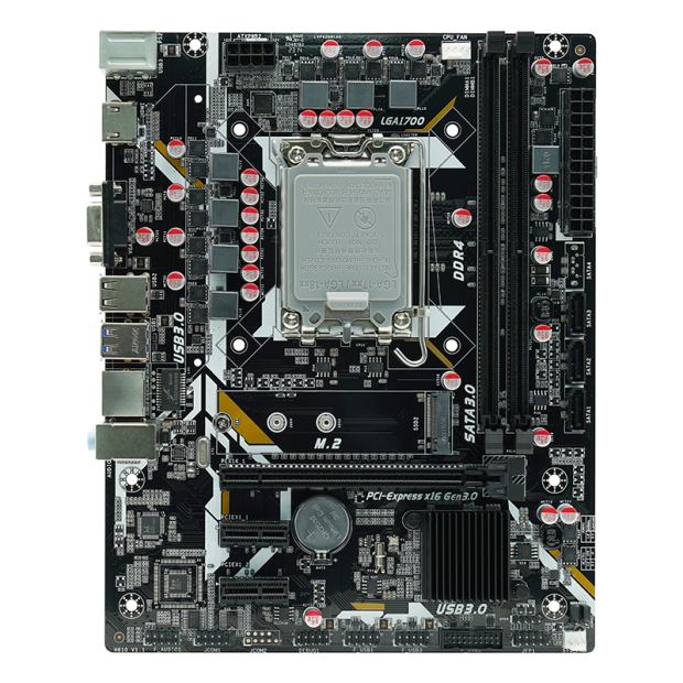 Материнская плата AFOX IH610D4-MA5-V2, Socket1700, Intel H610, 2xDDR4, PCI-Ex16, 4SATA3, 5.1-ch, GLAN, 4 USB 3.0, VGA, HDMI, mATX, Retail