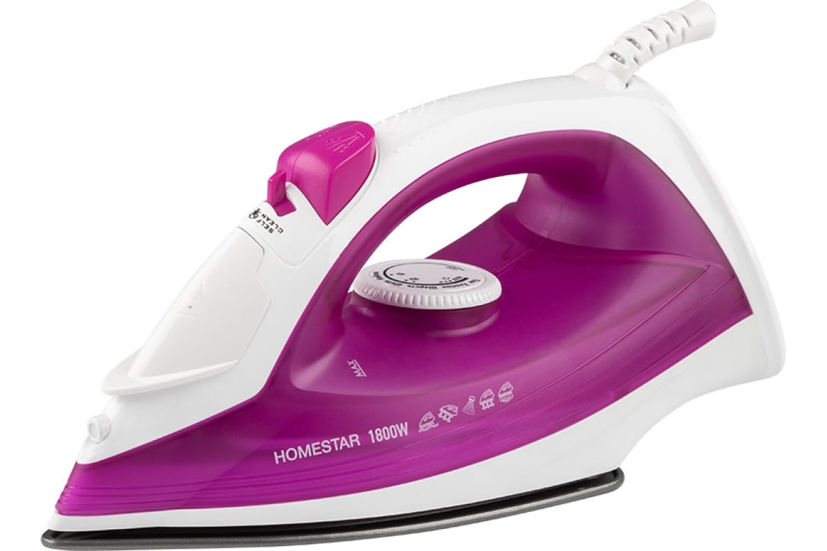 Утюг HomeStar HS-4007 1.8 кВт, розовый/белый