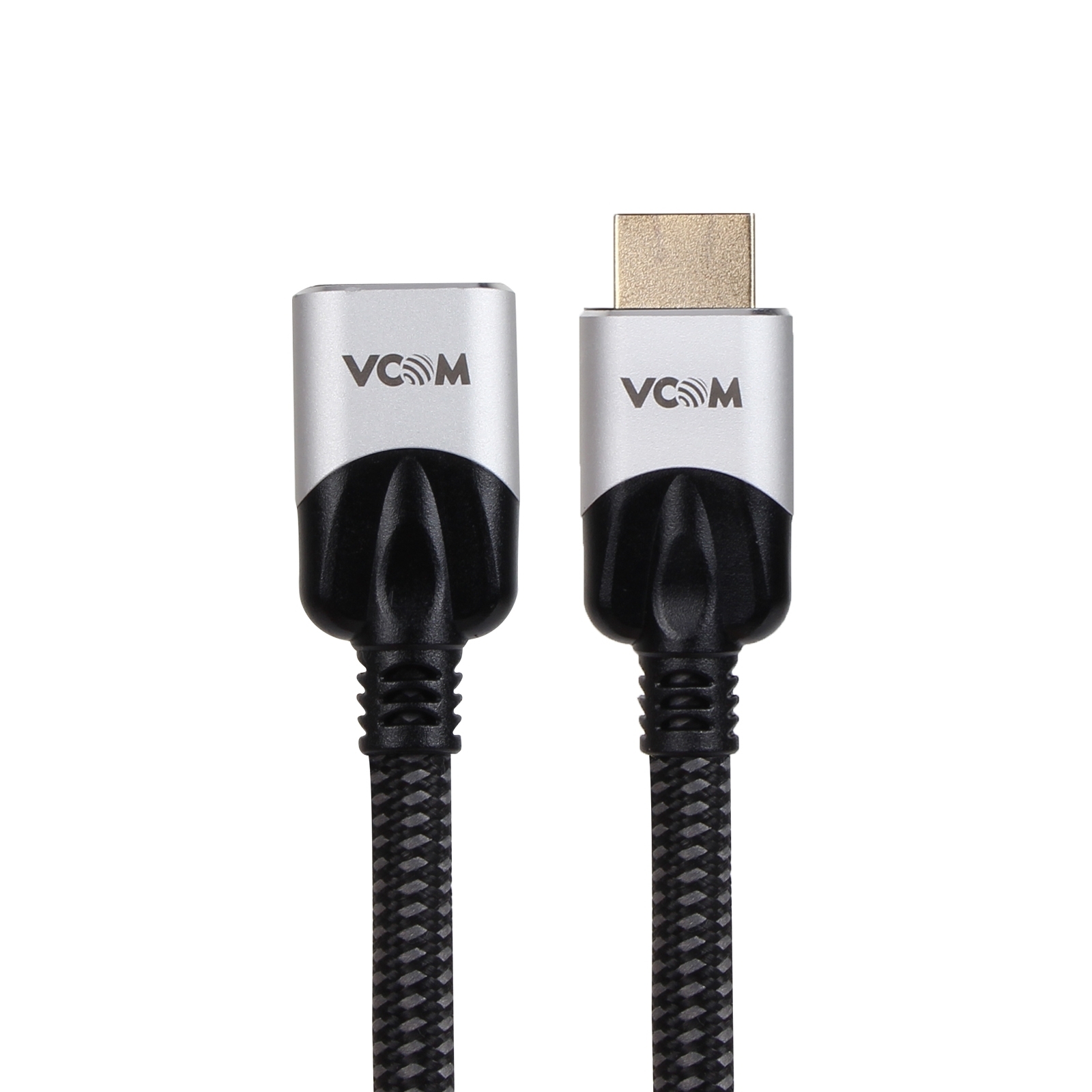 

Кабель-удлинитель HDMI(19M)-HDMI(19F) v2.1 4K, 8K, экранированный, 1 м, черный/серебристый VCOM (CG516M-1.0)