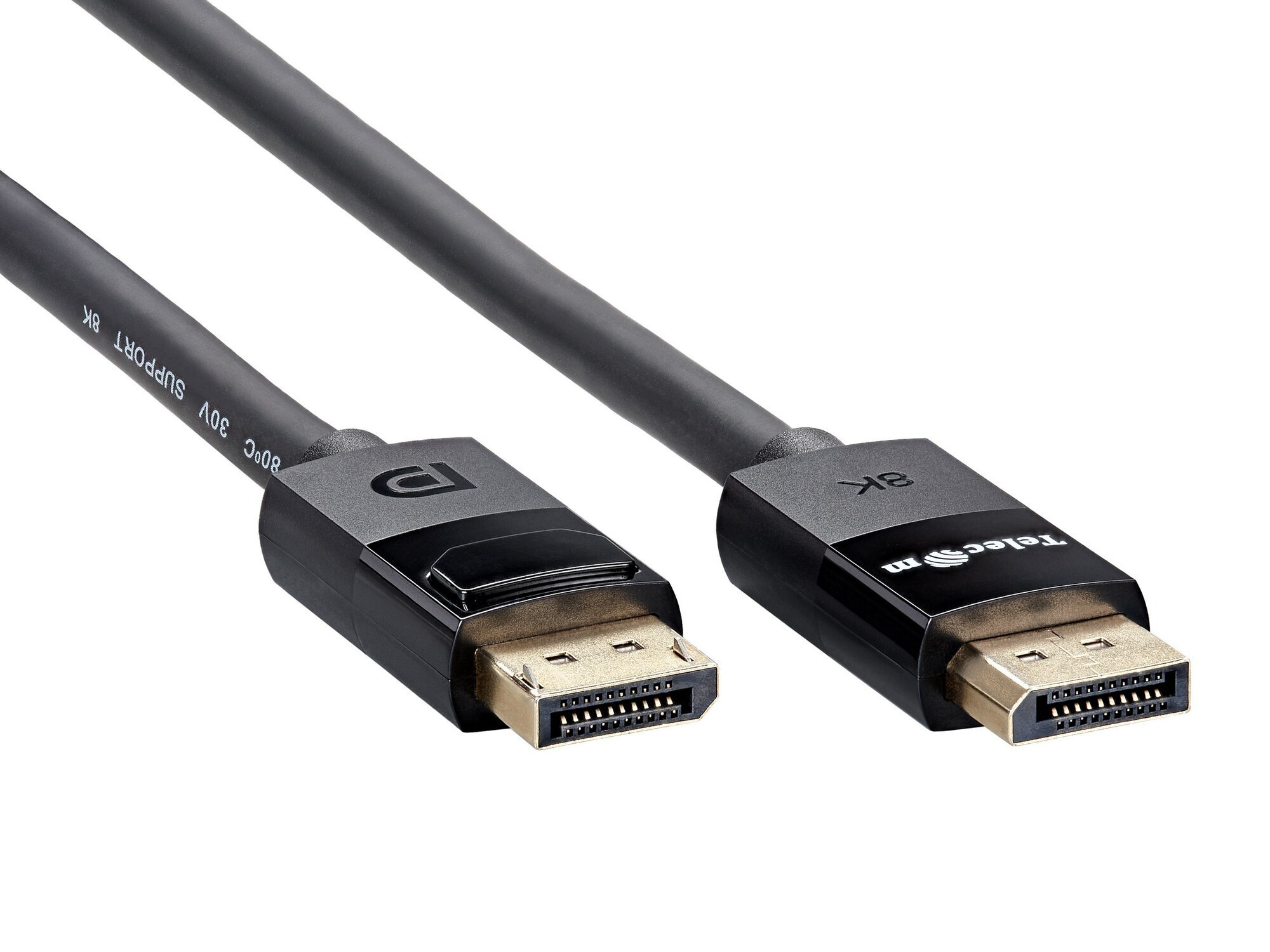 Кабель-удлинитель DisplayPort (M)-DisplayPort (M) v1.4 4K, 8K, экранированный, 1.5 м, черный Telecom (TCG755-1.5M) - фото 1