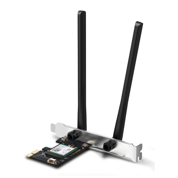 Адаптер Bluetooth+Wi-Fi Mercusys MA80XE, 802.11a/b/g/n/ac/ax, 2.4 / 5 ГГц, до 2.98 Гбит/с, PCI-E, внешних антенн: 2 (MA80XE)