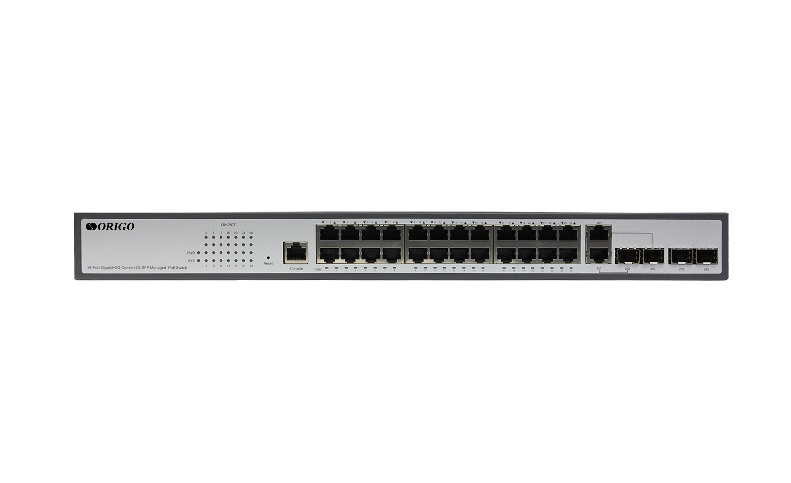 

Коммутатор ORIGO OS3128P/250W, управляемый, кол-во портов: 24x1 Гбит/с SFP 2x1, кол-во SFP/uplink: combo RJ-45/SFP 2x1 Гбит/с, установка в стойку, PoE: 24x30 Вт (макс. 250 Вт) (OS3128P/250W/A1A), OS3128P/250W