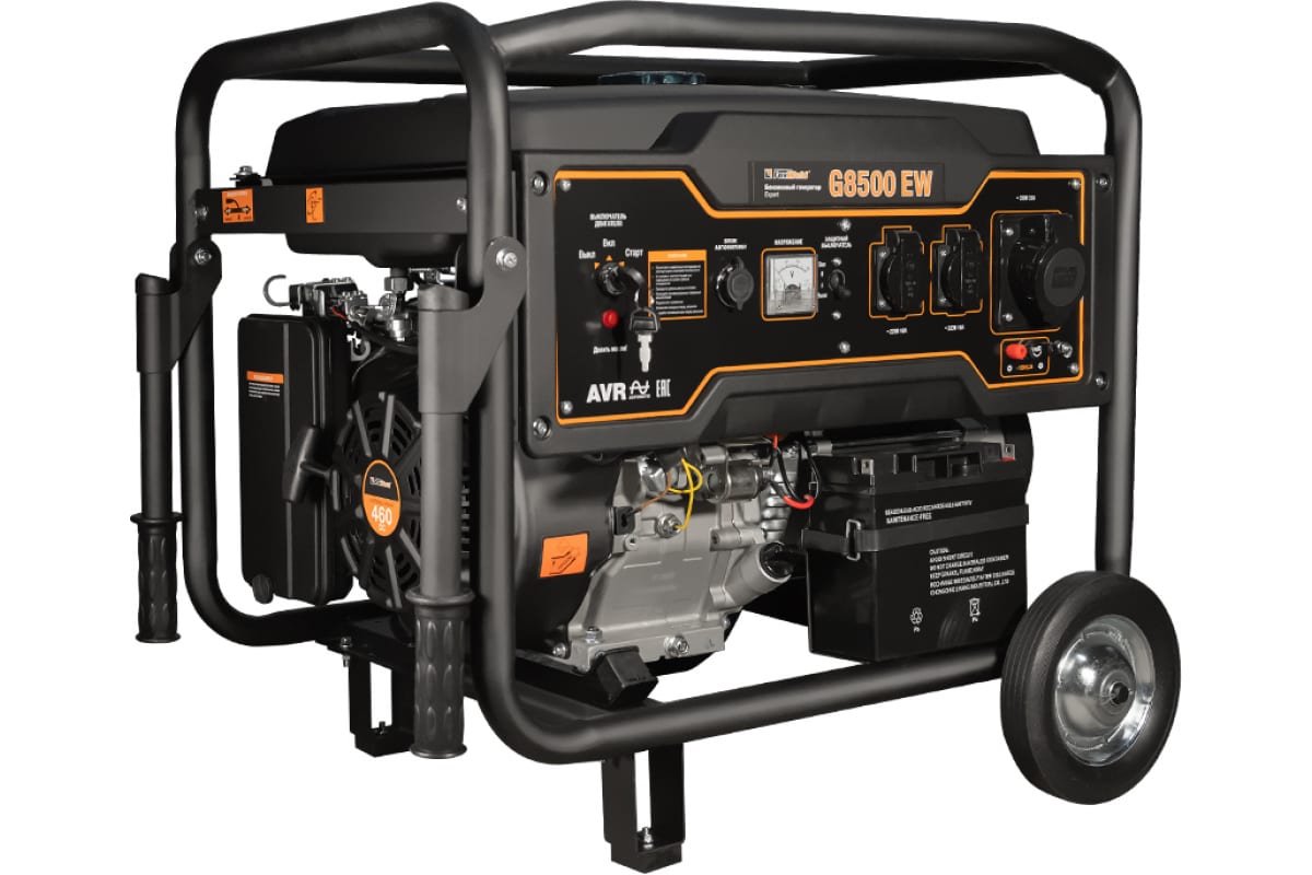 

Электрогенератор FoxWeld Expert G8500 EW, однофазный, синхронный, автозапуск, бензиновый, 19 л.с., 7.5 кВт, 2xEURO 16A + 1x220В 32A (8221), Expert G8500 EW