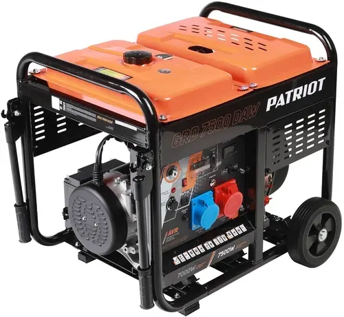 

Электрогенератор PATRIOT GRD 7500DAW, трехфазный, синхронный, дизельный, 11.5 л.с., 7.5 кВт, 1xEURO 16A (472732275), GRD 7500DAW