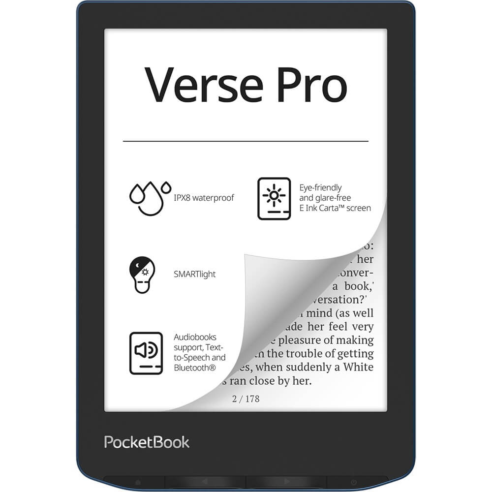Электронная книга PocketBook 634 Verse Pro Azure, 6", 16Gb, синий
