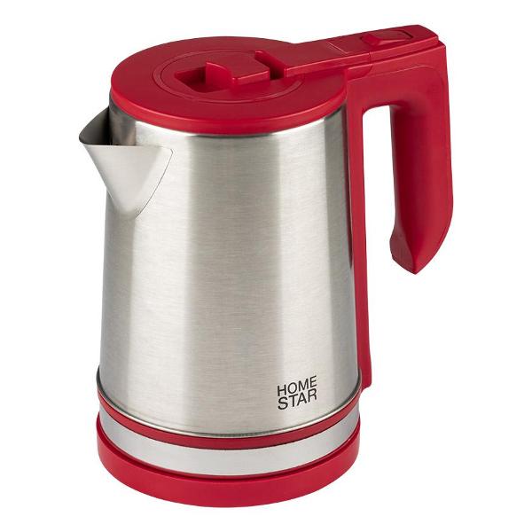 

Чайник Homestar HS-1039 1.8л. 1.5 кВт, пластик/металл, серебристый/вишневый (105219), HS-1039