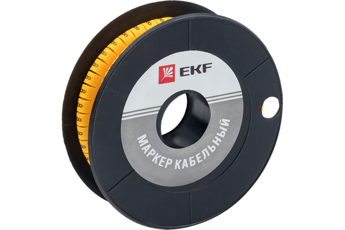 

Маркер кабельный EKF цифра "8" для 1.5мм², 1000 шт., желтый (plc-KM-1.5-8)