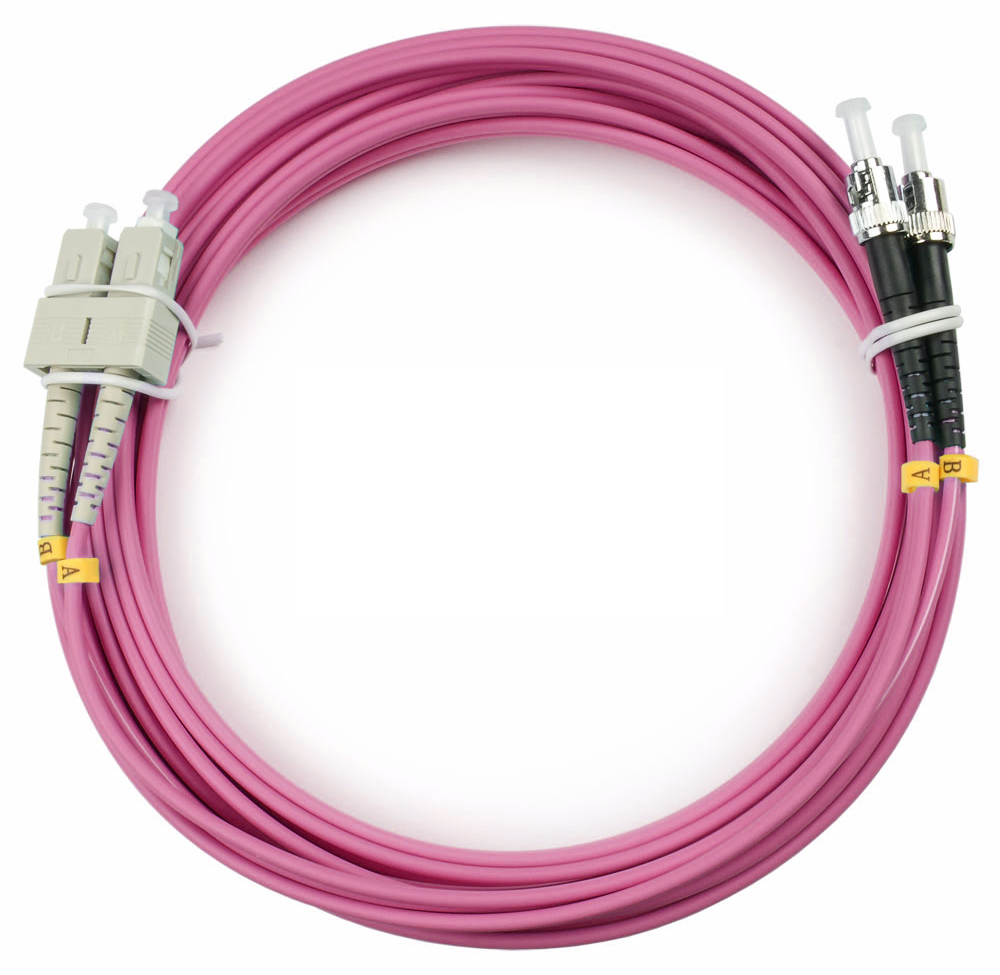 

Патч-корд оптический Cabeus, SC/UPC-ST/UPC, многомодовый, 50/125, OM4, двойной, 5 м, LSZH, пурпурный (FOP-50-OM4-SC-ST-5m), Розовый