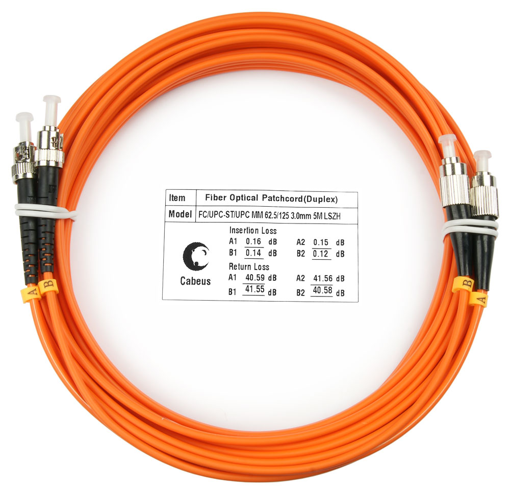 

Патч-корд оптический Cabeus, FC/UPC-ST/UPC, многомодовый, 62.5/125, OM1, двойной, 5 м, LSZH, оранжевый (FOP-62-FC-ST-5m)