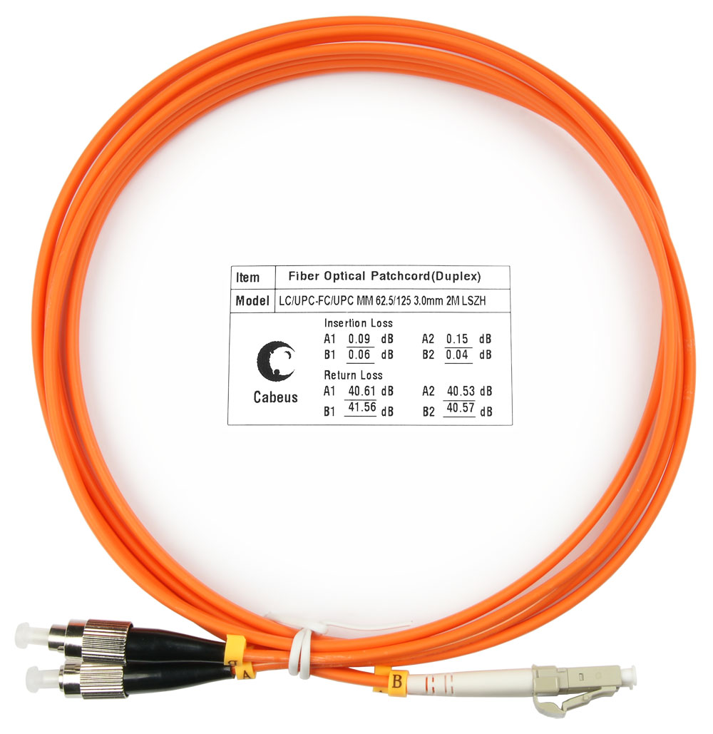 

Патч-корд оптический Cabeus FOP-62-LC-FC-2m, LC/UPC-FC/UPC, многомодовый, 62.5/125, OM1, двойной, 2 м, LSZH, оранжевый (FOP-62-LC-FC-2m), FOP-62-LC-FC-2m