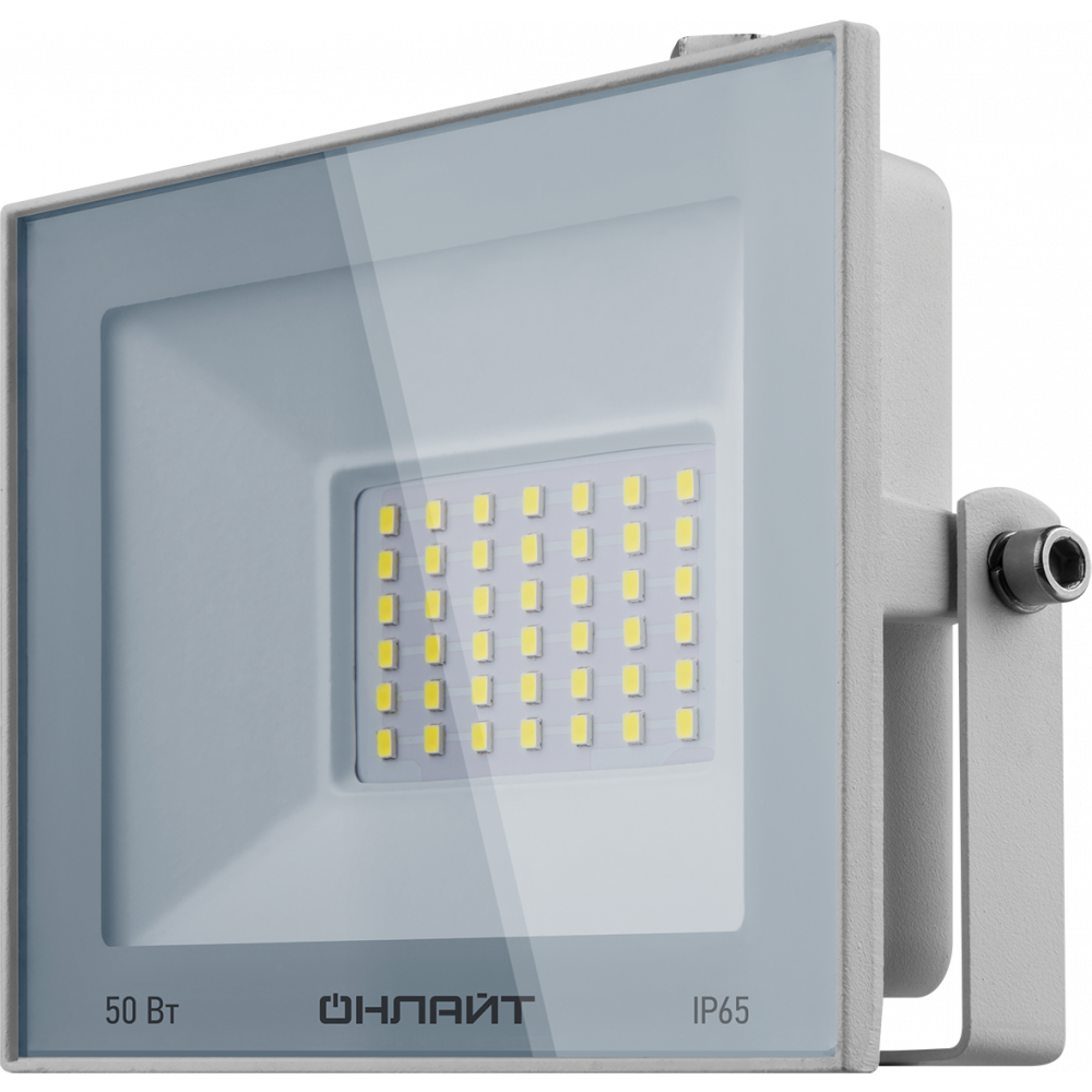 Прожектор светодиодный ОНЛАЙТ OFL, 50 Вт, 4000лм, 4000K, IP65, белый (OFL-50-4K-WH-IP65-LED)