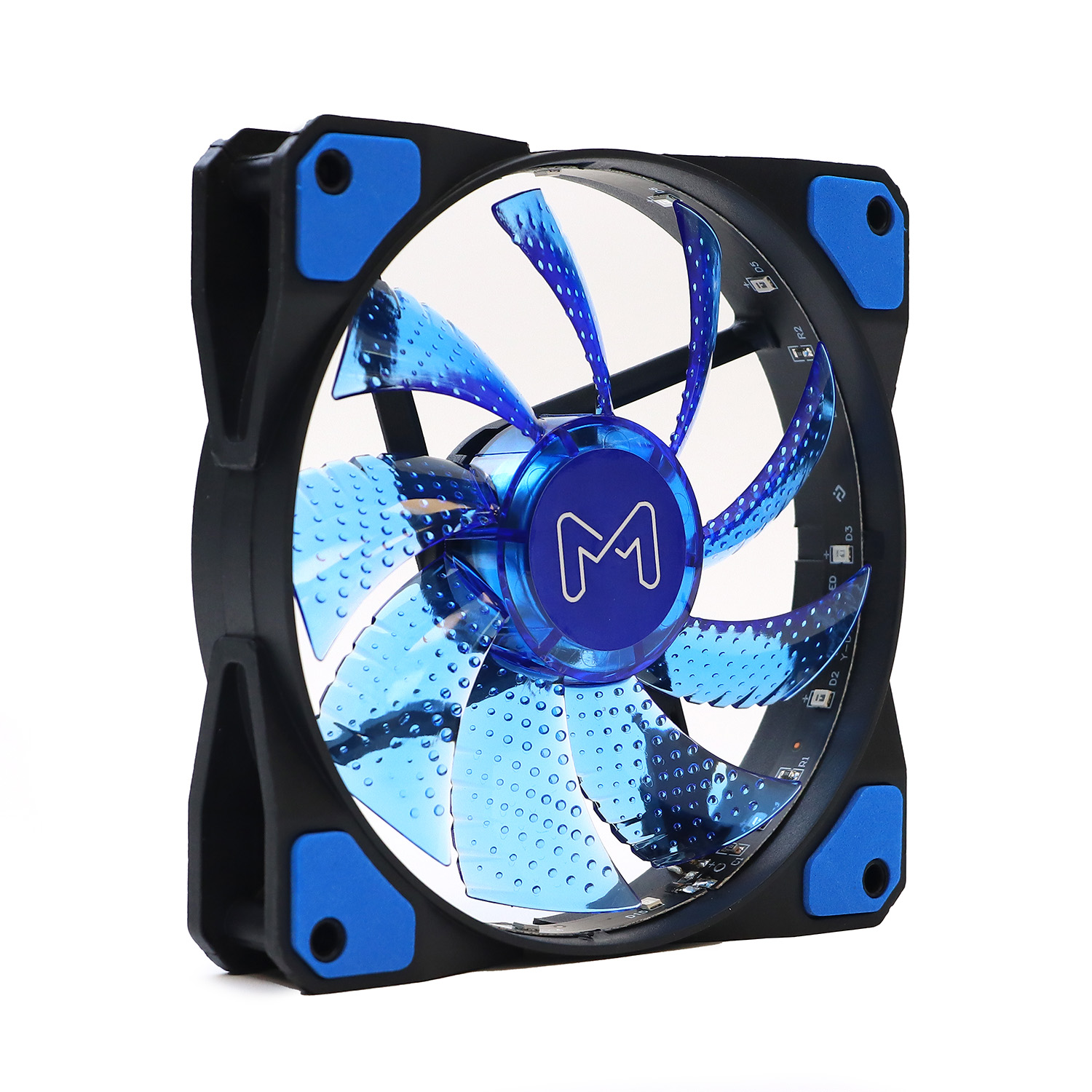 

Комплект вентиляторов Mastero MF-120, 120 мм, 1200rpm, 20 дБ, 3-pin+4-pin Molex, 3шт, черный, синяя подсветка (MF120BLV1-3), MF-120