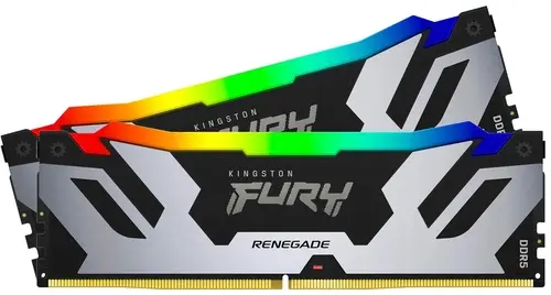 

Комплект памяти DDR5 DIMM 64Gb (2x32Gb), 6400MHz, CL32, 1.4V, Kingston, FURY Renegade RGB (KF564C32RSAK2-64) Retail, KF564C32RSAK2-64