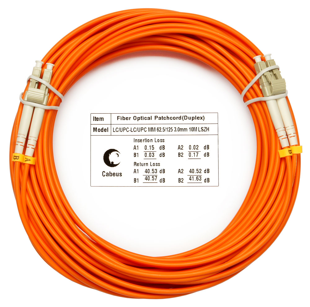 

Патч-корд оптический Cabeus FOP-62-LC-LC-20m, LC/UPC-LC/UPC, многомодовый, 62.5/125, OM1, двойной, 20 м, LSZH, оранжевый (FOP-62-LC-LC-20m), FOP-62-LC-LC-20m
