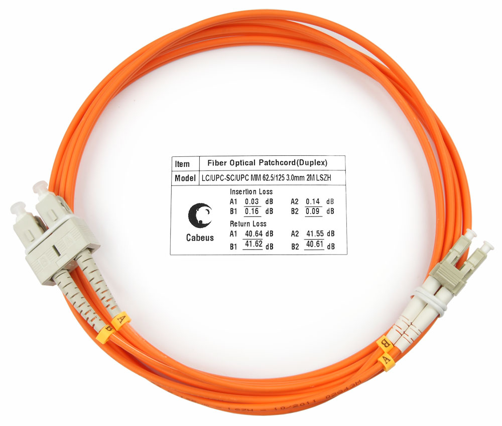 

Патч-корд оптический Cabeus FOP-62-LC-SC-2m, LC/UPC-SC/UPC, многомодовый, 62.5/125, OM1, двойной, 2 м, LSZH, оранжевый (FOP-62-LC-SC-2m), FOP-62-LC-SC-2m