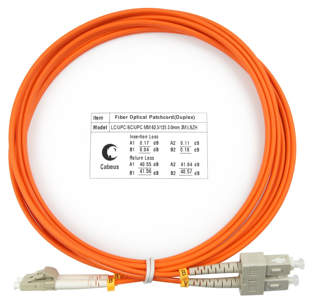 

Патч-корд оптический Cabeus FOP-62-LC-SC-3m, LC/UPC-SC/UPC, многомодовый, 62.5/125, OM1, двойной, 3 м, LSZH, оранжевый (FOP-62-LC-SC-3m), FOP-62-LC-SC-3m