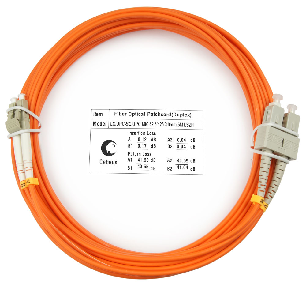 

Патч-корд оптический Cabeus FOP-62-LC-SC-5m, LC/UPC-SC/UPC, многомодовый, 62.5/125, OM1, двойной, 5 м, LSZH, оранжевый (FOP-62-LC-SC-5m), FOP-62-LC-SC-5m