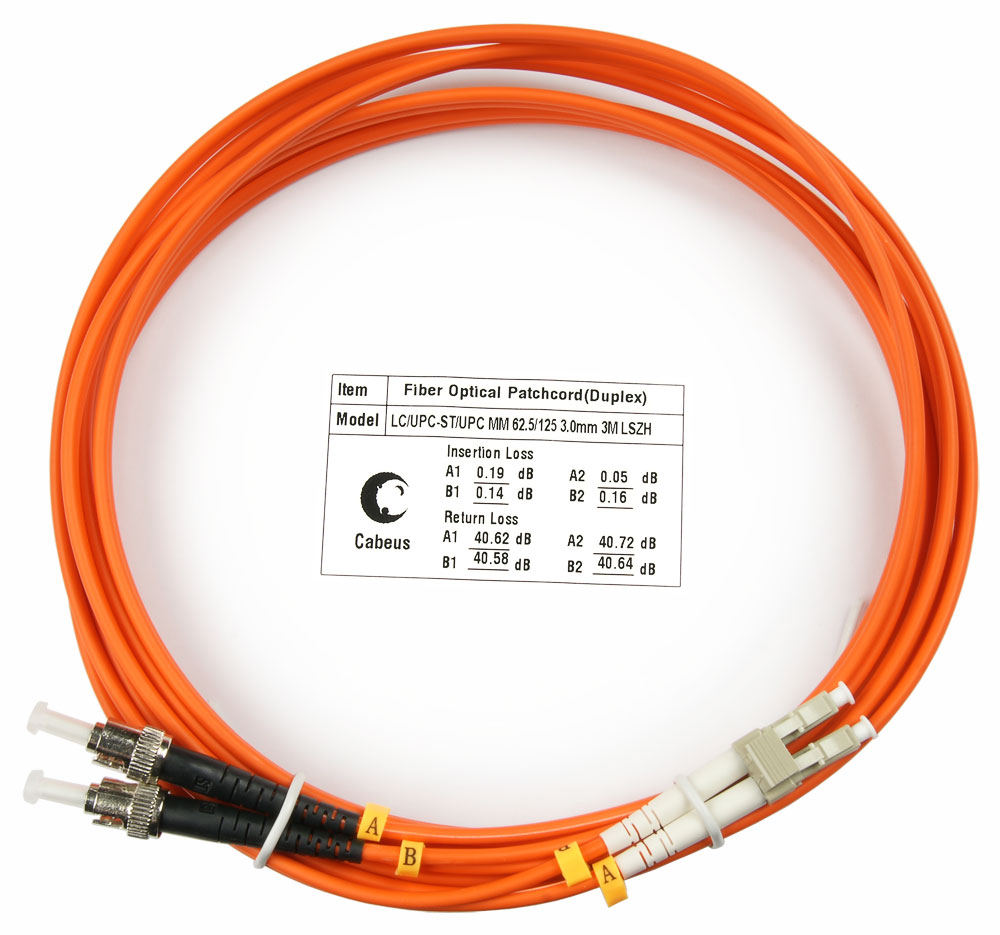 

Патч-корд оптический Cabeus FOP-62-LC-ST-3m, LC/UPC-ST/UPC, многомодовый, 62.5/125, OM1, двойной, 3 м, LSZH, оранжевый (FOP-62-LC-ST-3m), FOP-62-LC-ST-3m