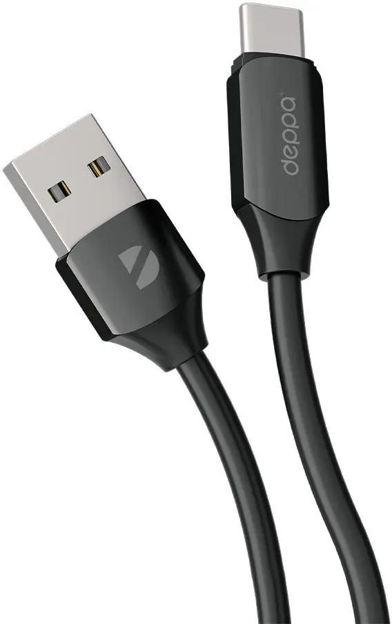

Кабель USB-USB Type-C, 6А, 1.2 м, черный, Deppa Silicone 72535 (72535), 72535