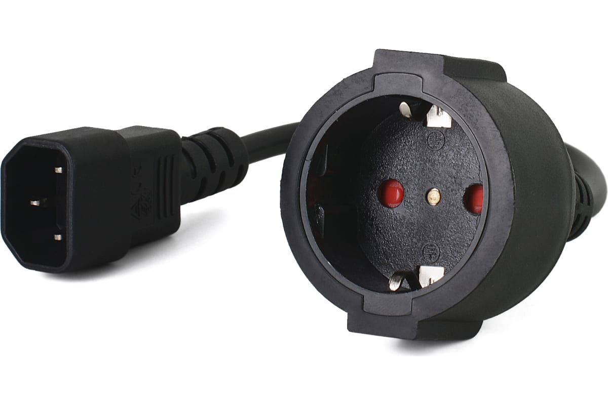 

Переходник CROWN для ИБП серии "для дома и офиса", IEC-320-C14-Schuko (Euro)(F), 16А, 15 см, черный (CMPS-01)