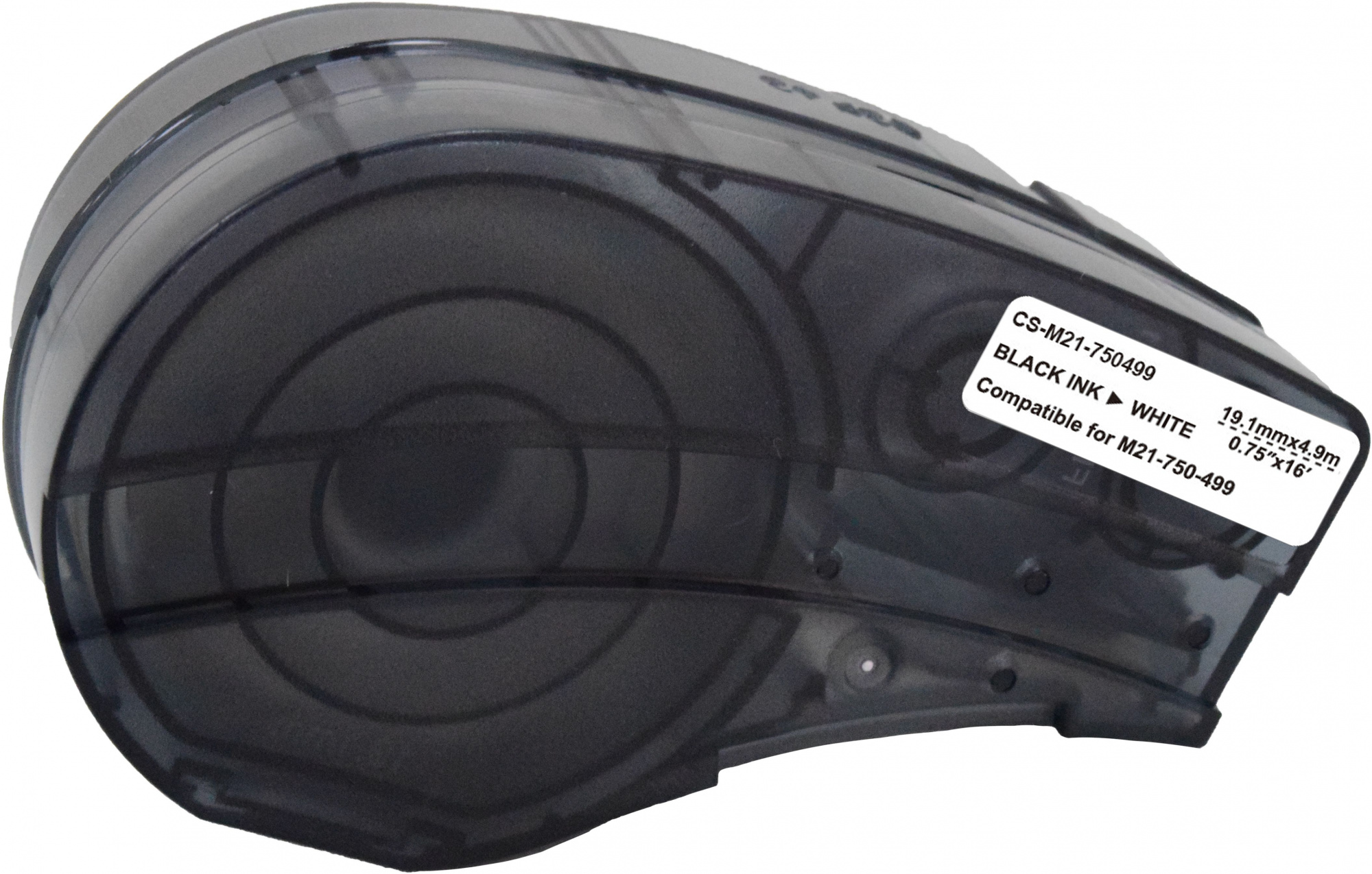 Кассета с лентой Cactus M21-750-499, 1.91 см x 4.9 м, черный на белом