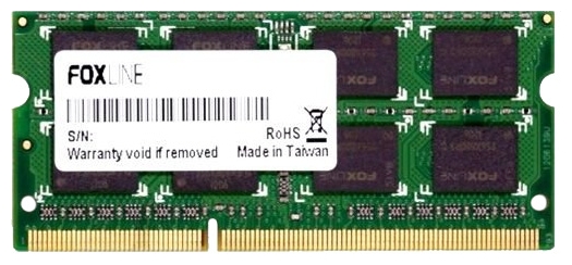 

Память DDR3 SODIMM 4Gb, 1600MHz, CL11, 1.5 В, Foxline (FL1600D3S11S1-4G), FL1600D3S11S1-4G