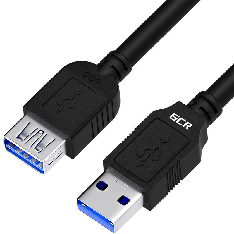 Кабель-удлинитель USB 3.0(Am)-USB 3.0(Af), 1.8 м, черный, Greenconnect GCR-52601 (GCR-52601)