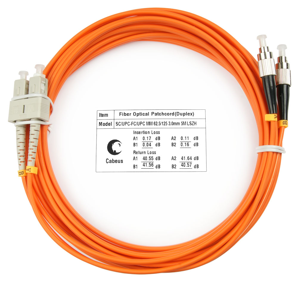 

Патч-корд оптический Cabeus FOP-62-SC-FC-5m, SC/UPC-FC/UPC, многомодовый, 62.5/125, OM1, двойной, 5 м, LSZH, оранжевый (FOP-62-SC-FC-5m), FOP-62-SC-FC-5m