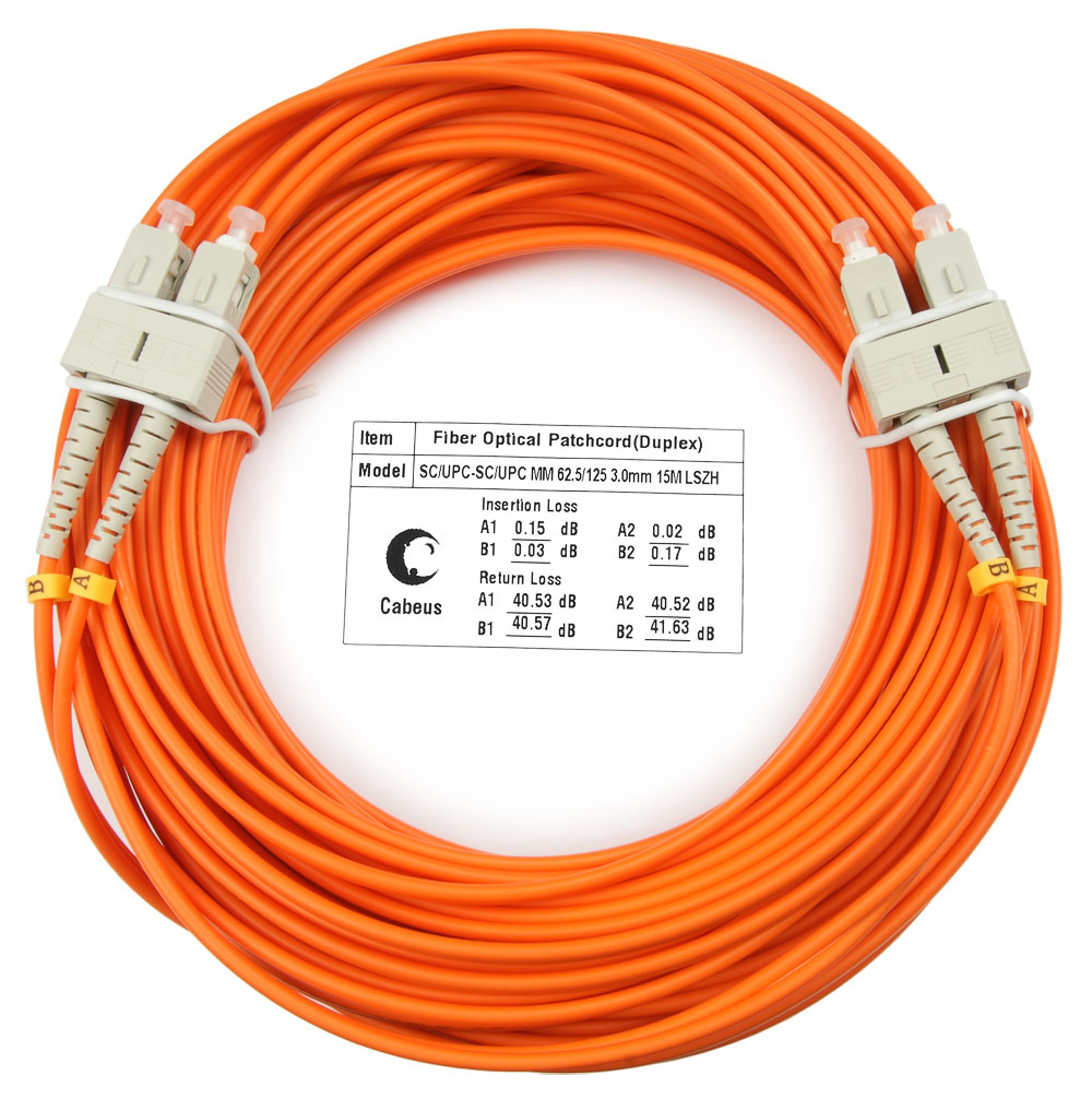 

Патч-корд оптический Cabeus FOP-62-SC-SC-20m, SC/UPC-SC/UPC, многомодовый, 62.5/125, OM1, двойной, 20 м, LSZH, оранжевый (FOP-62-SC-SC-20m), FOP-62-SC-SC-20m