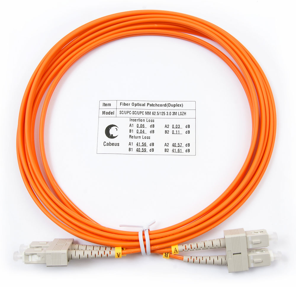 

Патч-корд оптический Cabeus FOP-62-SC-SC-3m, SC/UPC-SC/UPC, многомодовый, 62.5/125, OM1, двойной, 3 м, LSZH, оранжевый (FOP-62-SC-SC-3m), FOP-62-SC-SC-3m