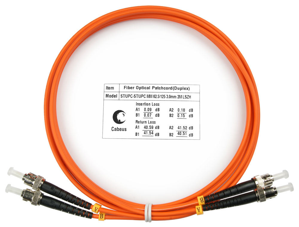 

Патч-корд оптический Cabeus FOP-62-ST-ST-2m, ST/UPC-ST/UPC, многомодовый, 62.5/125, OM1, двойной, 2 м, LSZH, оранжевый (FOP-62-ST-ST-2m), FOP-62-ST-ST-2m