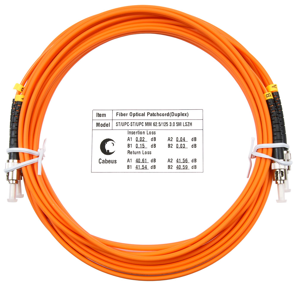 

Патч-корд оптический Cabeus FOP-62-ST-ST-5m, ST/UPC-ST/UPC, многомодовый, 62.5/125, OM1, двойной, 5 м, LSZH, оранжевый (FOP-62-ST-ST-5m), FOP-62-ST-ST-5m