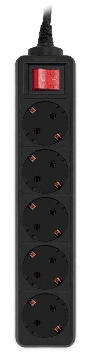 

Сетевой фильтр PC PET, 5-розеток, 5 м, черный (AP01006-5-B)
